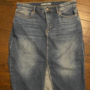 Lands End Denim Skirt Size 14